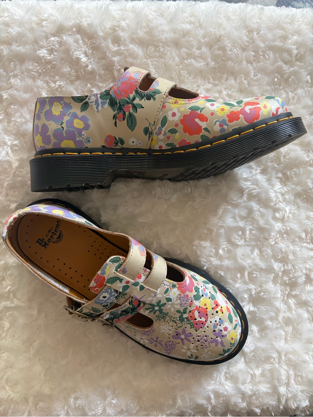 Dr. Martens Cream Floral Mary Jane Flats